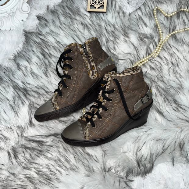 빈티지 갸루깔 웨지힐 스니커즈