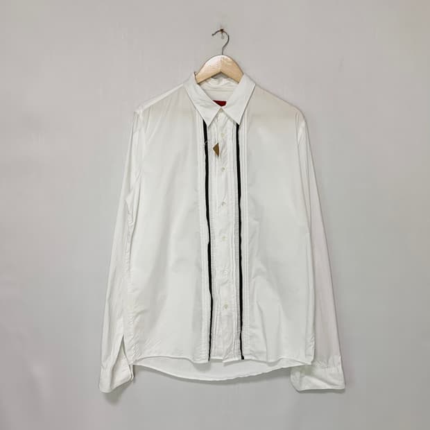 휴고보스 화이트 빈티지 디테일 셔츠 슬림 라인 XL