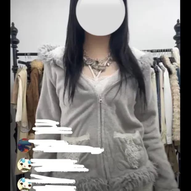 큐빈티지 페어리 갸루 대장급 퍼 후드집업