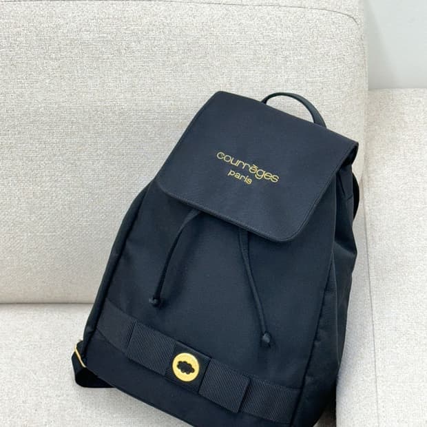 courreges / 꾸레쥬 블랙 패브릭 백팩   