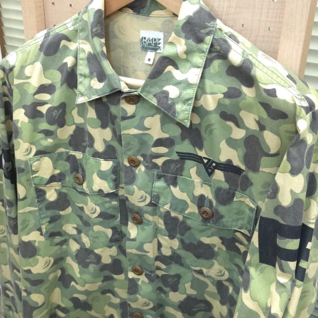 [A BATHING APE] 베이프 ABC 카모 밀리터리 셔츠!