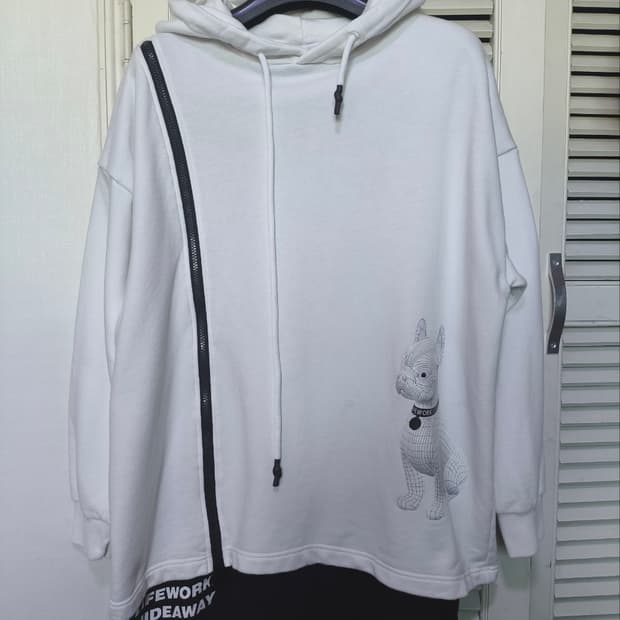 오버핏F 라이프워크 지퍼포인트 레이어드 후드