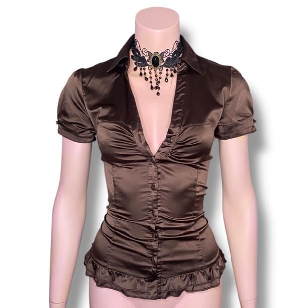 빈티지 고딕 반팔 블라우스