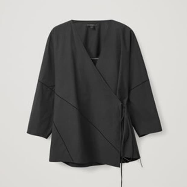 코스 스티치 랩 블라우스 XS