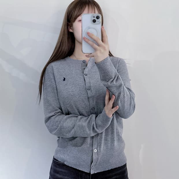 폴로랄프로렌 네이비포니 그레이 가디건