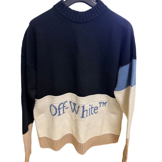 오프화이트 컬러블록 니트