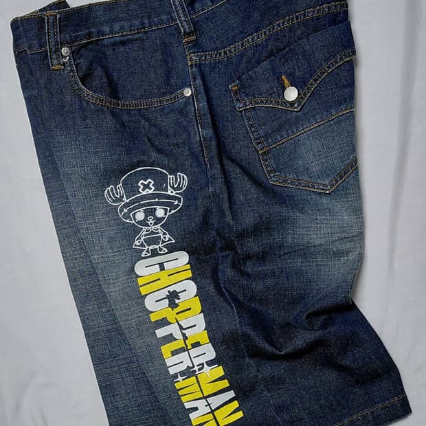 [정품] 원피스 쵸파맨(CHOPPER MAN) 빅로고 빈티지 데님 쇼츠