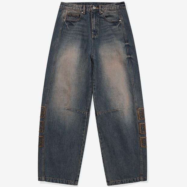 카락터 Vintage emblem denim pants / Muddy b