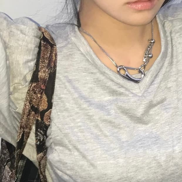 Silver vintage wave Necklace