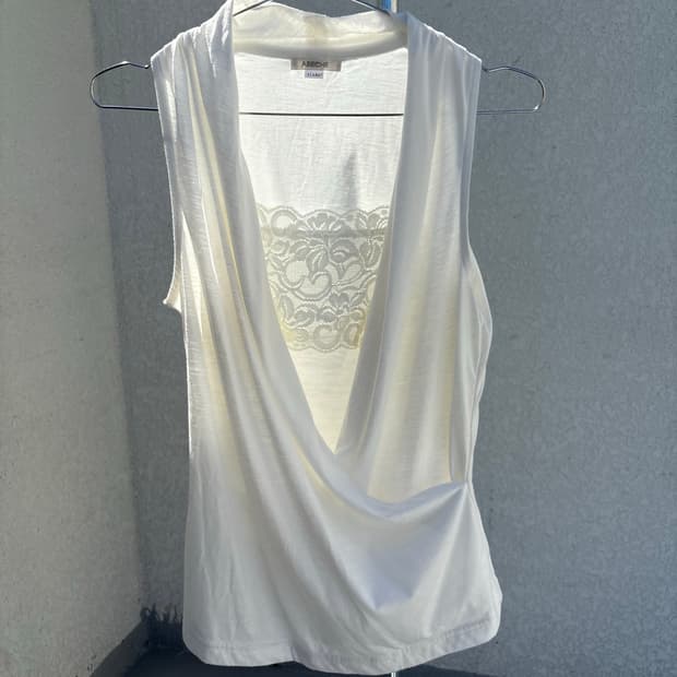 49 draped lace layered top