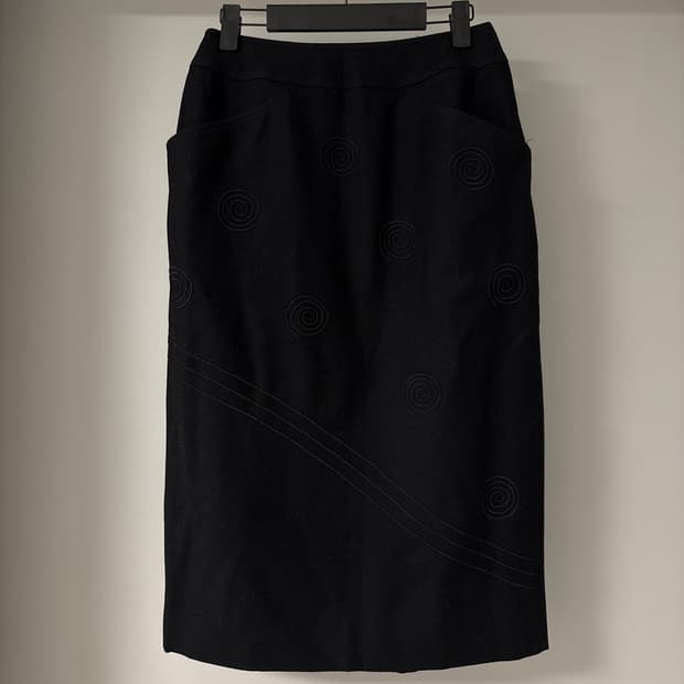 Italy pure wool skirt black