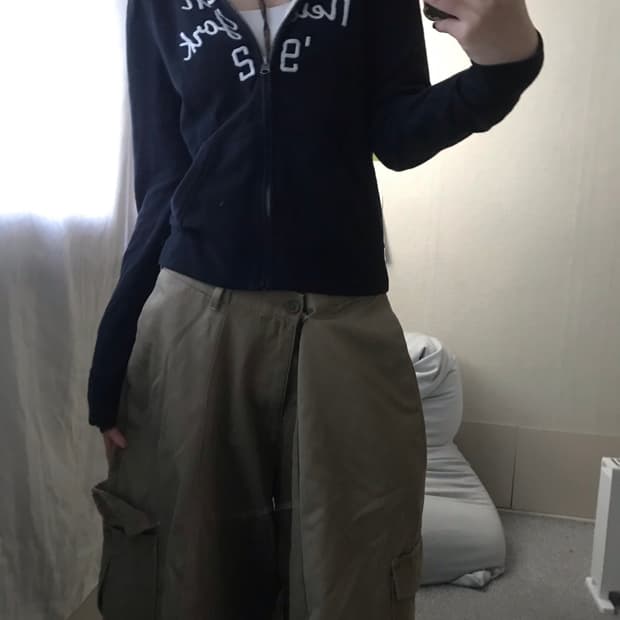 아베크롬비 네이비 딱붙핏 후드집업