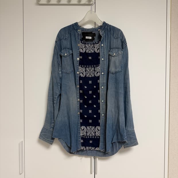 oldpark 올드팤 반다나 데님셔츠