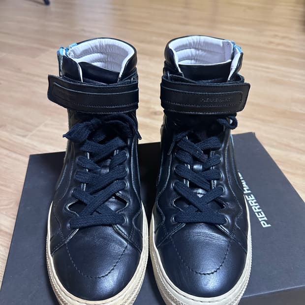 피에르 하디 가죽 하이탑 스니커즈