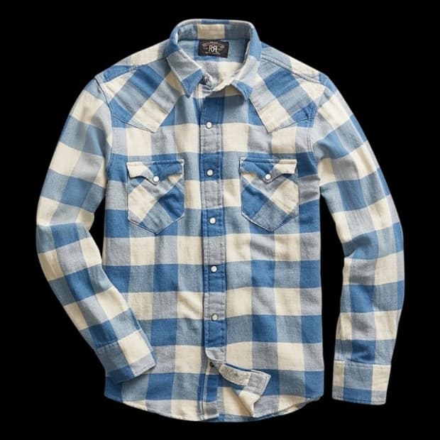 [XL] RRL 더블알엘 플래드 트윌 웨스턴 셔츠 새상품