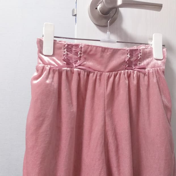 빈티지 리본 아일렛 팬츠 바지 히메갸루 달천 대장 양산형 지뢰계 y2k
