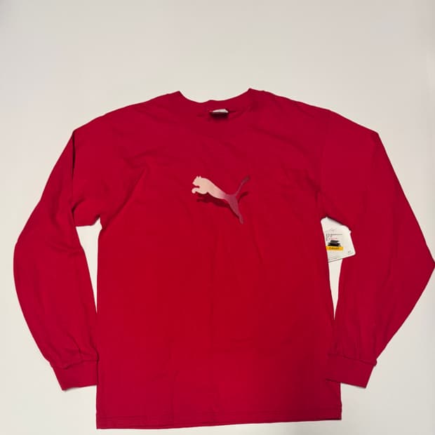 <새상품> 푸마 puma 레드 긴팔 티셔츠 M