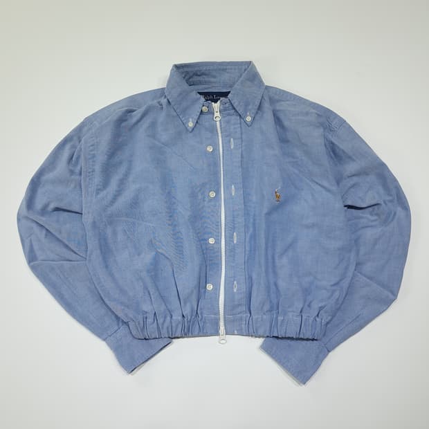 CL907 FREE 폴로 90s 클래식 블루 리메이크 크롭 셔츠