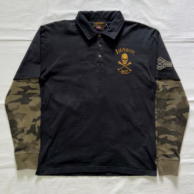 벤슨 레더 스컬 긴팔 티셔츠