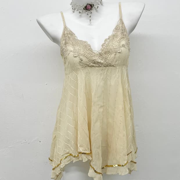 페어리 자수 언발 슬리브리스