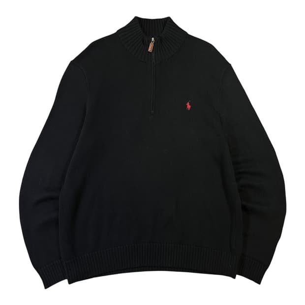 폴로 반집업 니트