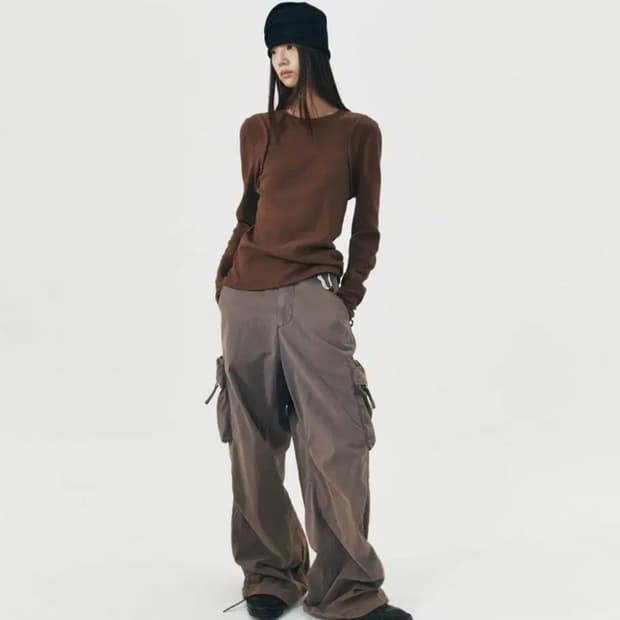 999휴머니티 라인 롱슬리브(브라운)