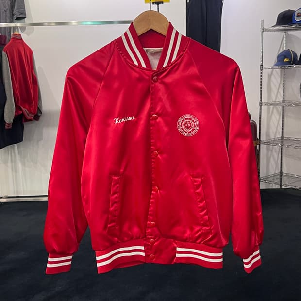 [L] USA MADE 빈티지 새틴 바시티자켓  1562