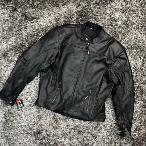 (새)JACKETS 4 BIKES 리얼 레더 바이커 자켓 XXL