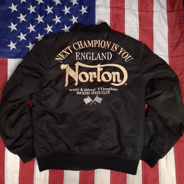 오리지날 일본판 노턴 Norton 레이싱 항공자켓