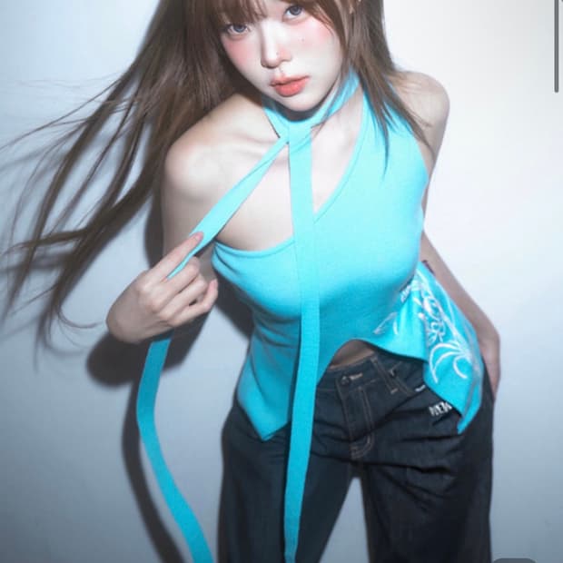 뉴얼린) Ruby Flower One Shoulder Sleeveless