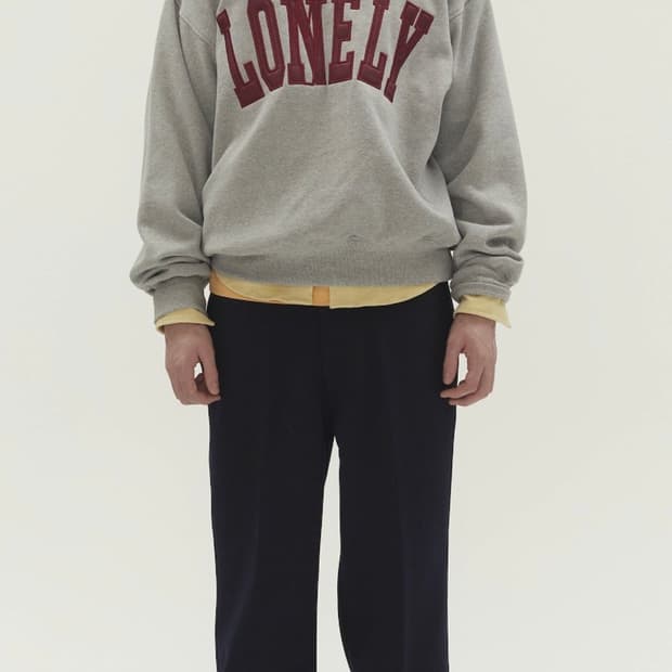 [노앙] FLUFE SWEATSHIRT GRAY-BURGUNDY (S)