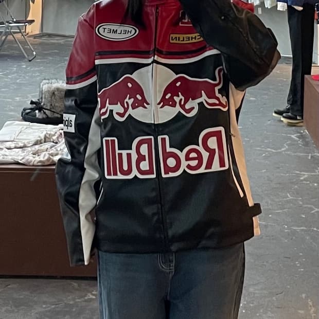 레드불 레이싱 가죽 자켓 H1382