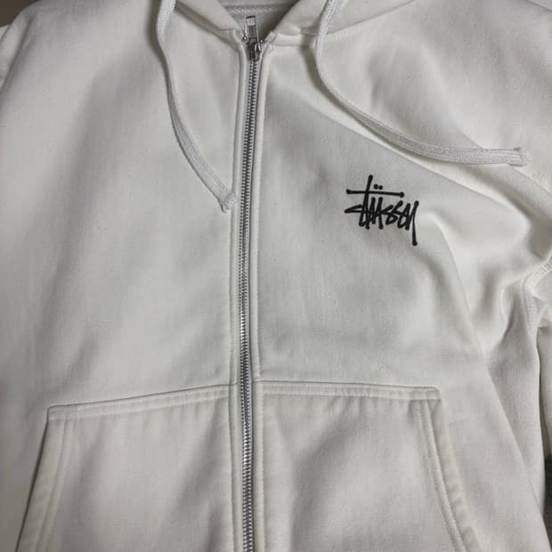 스투시 화이트 후드집업