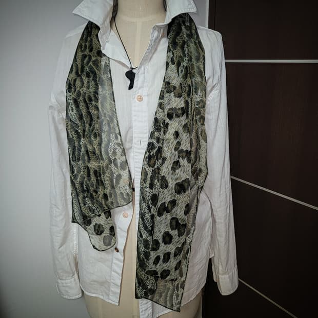 Chic Leopard Print Chiffon Scarf