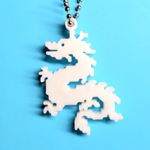 용 드래곤 8비트 키링 키체인