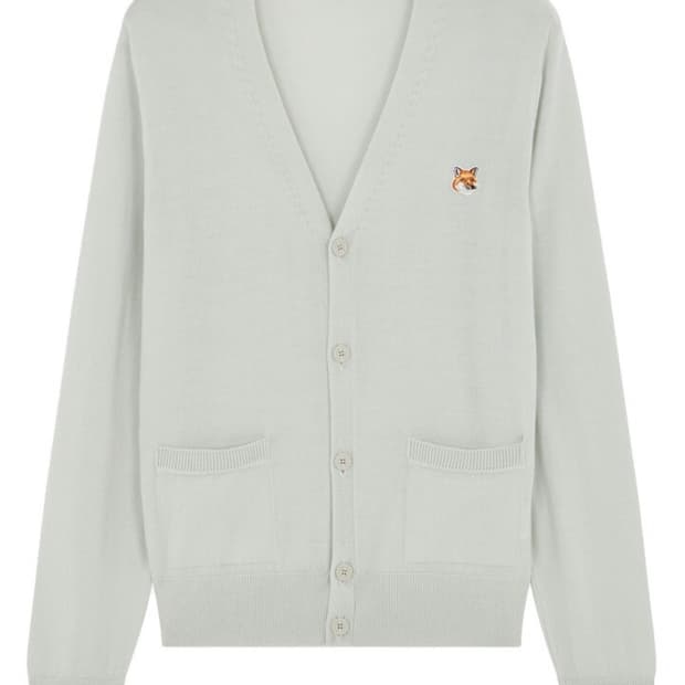 메종 키츠네 폭스 헤드 가디건 라이트 그레이 판매합니다(M)