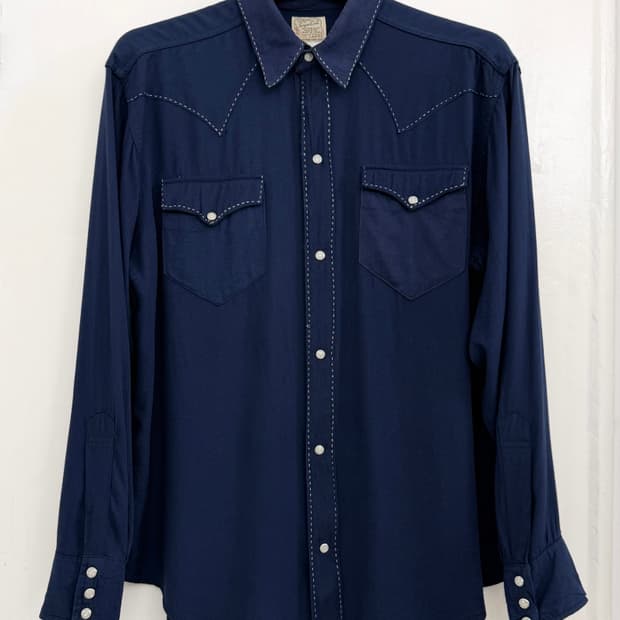 Sugar Cane Contrast Stitch Western Shirt