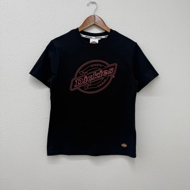 빈티지 Dickies 블랙 로고 반팔티