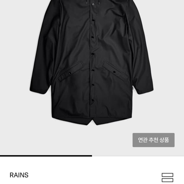 레인스 레인코트 롱 자켓 블랙 L