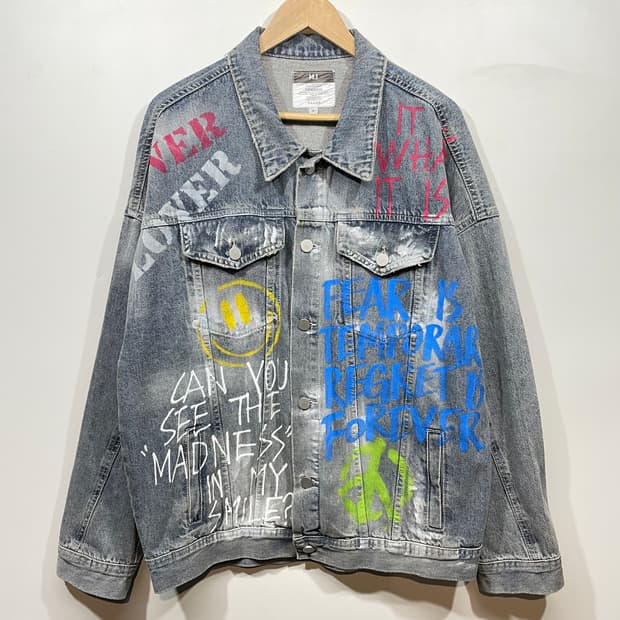 M.I x 더매드니스 그래피티 데님 자켓