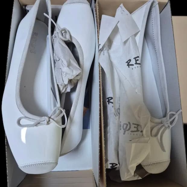 (새상품) 흐꺙 하모니 발레리나 플랫 화이트