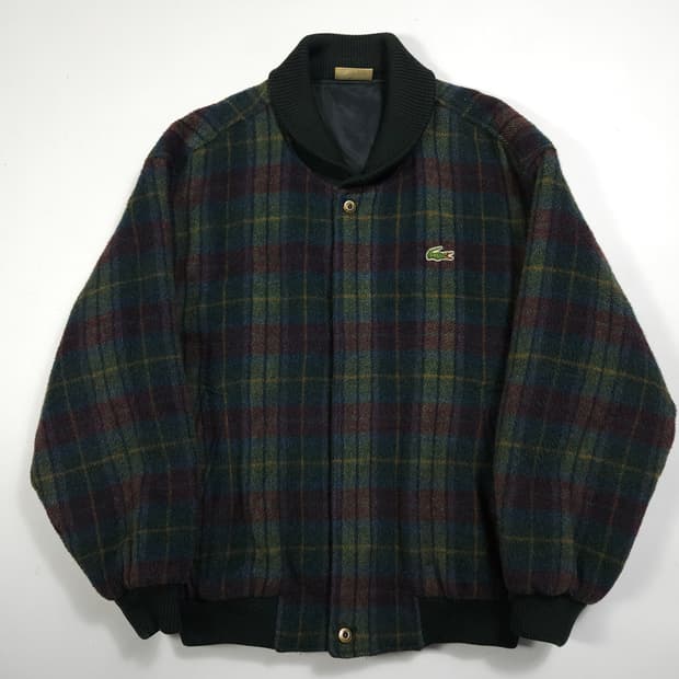 라코스테 울 체크 블루종 