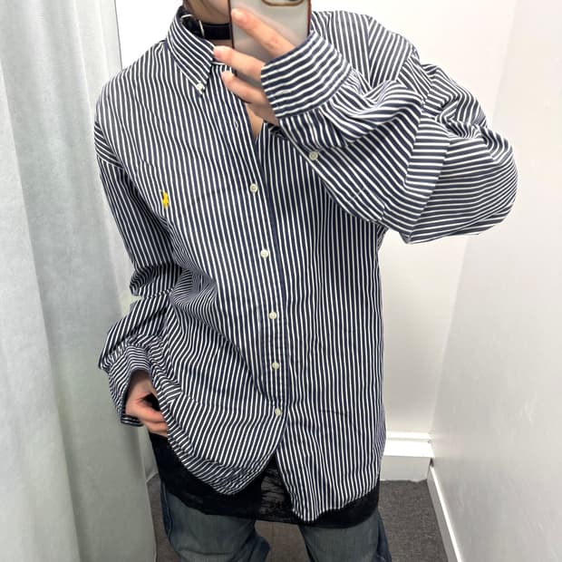 폴로 네이비 스트라이프 셔츠