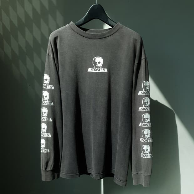 90s Skull Skates Print Long Sleeve