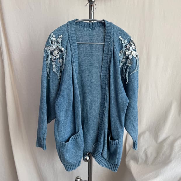 자개 버튼 가디건 (Made in Italy)