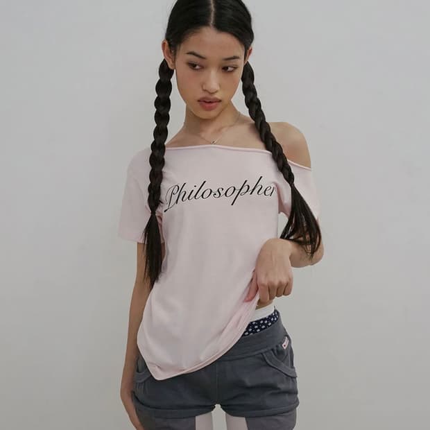 스컬프터 Hook Me Up Layered Tee Pale Pink