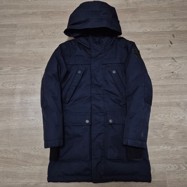 노비스 키즈 덕다운 사이드패치 후드 패딩 점퍼 (9-10세)