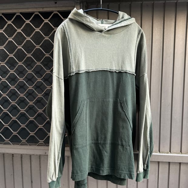 GENTIL grunge two tone color hoodie