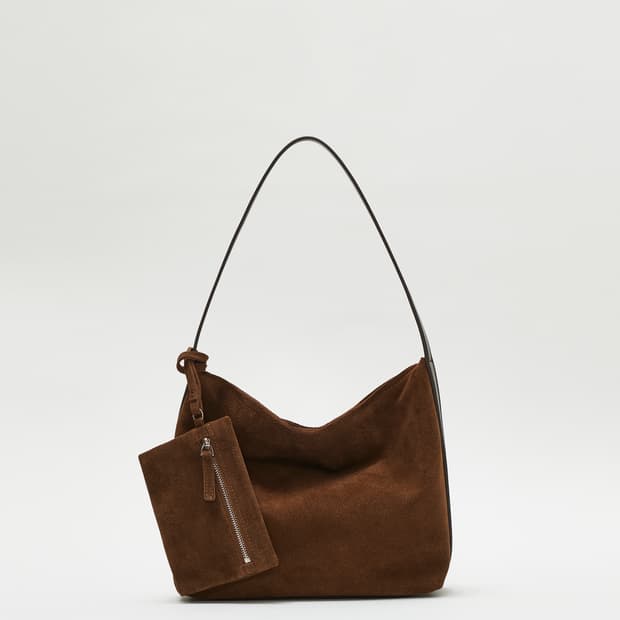 로서울 Mini pulpy hobo bag Suede Chestnut