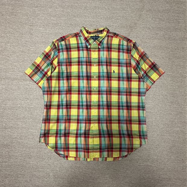 POLO RALPH LAUREN madras half shirt 3xl